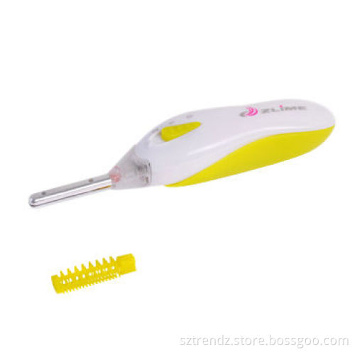 Heated electric eyelash curler with demountable comb, two levels heating to model curve